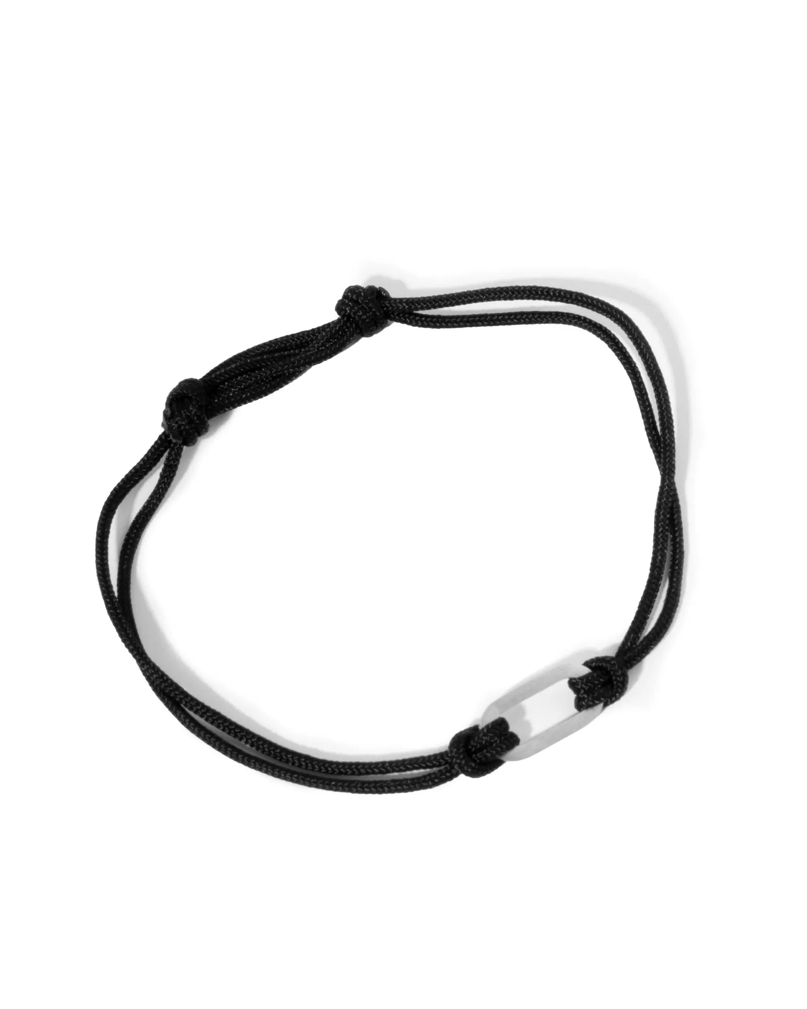 Ovales schwarzes Seilarmband
