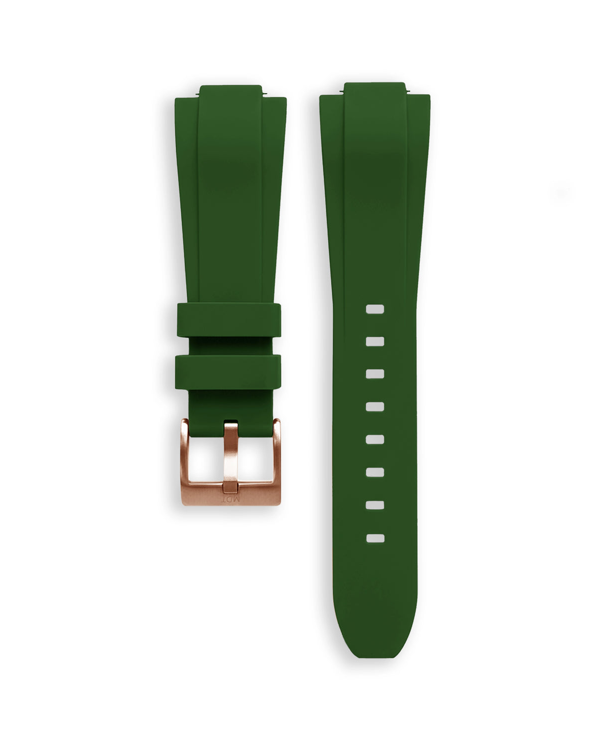 Bracelet Vert 14mm - Boucle Acier Doré Rose