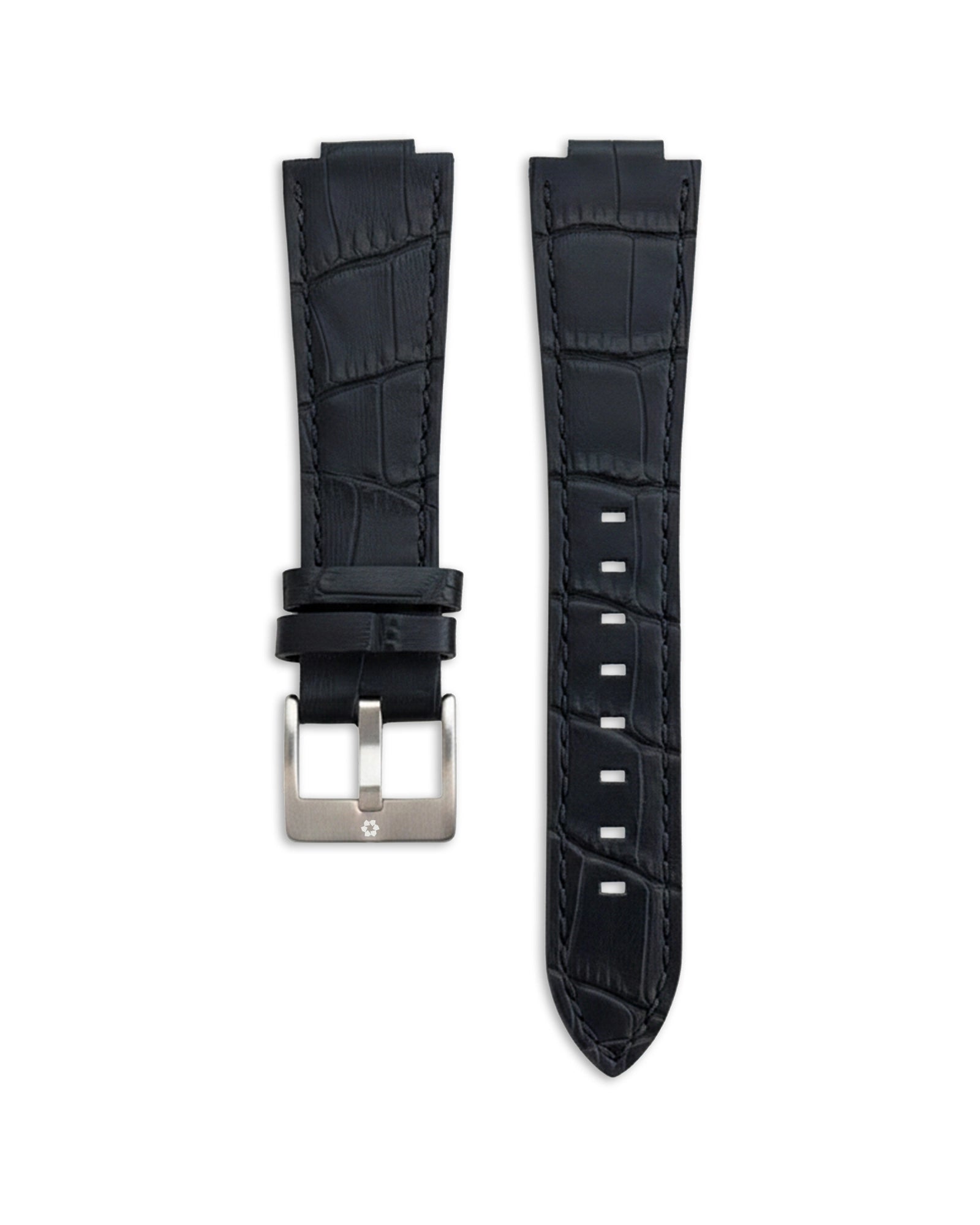 Schwarzes Lederarmband 14 mm