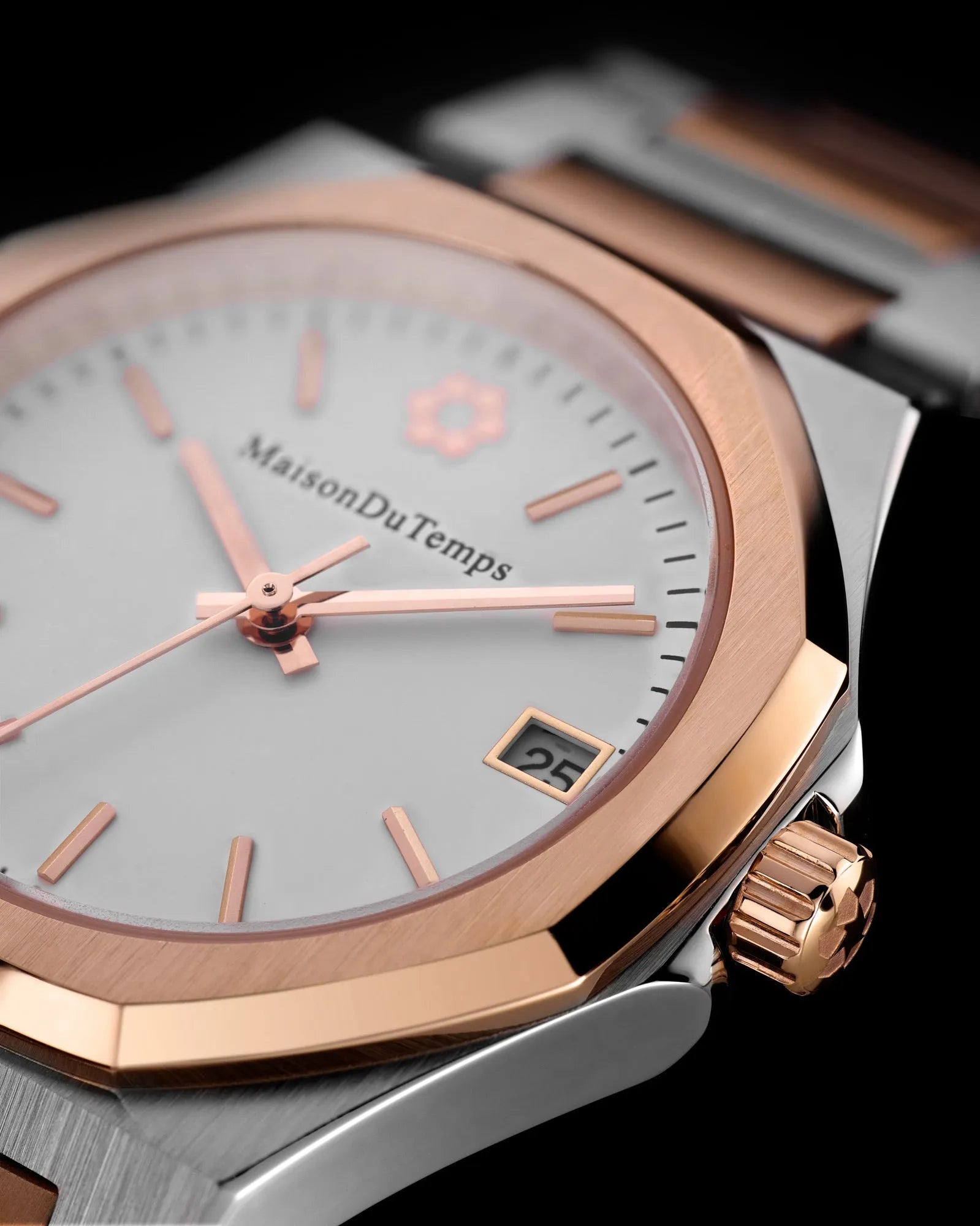 MTGamma Damen Weiß Stahl Gold Rosa