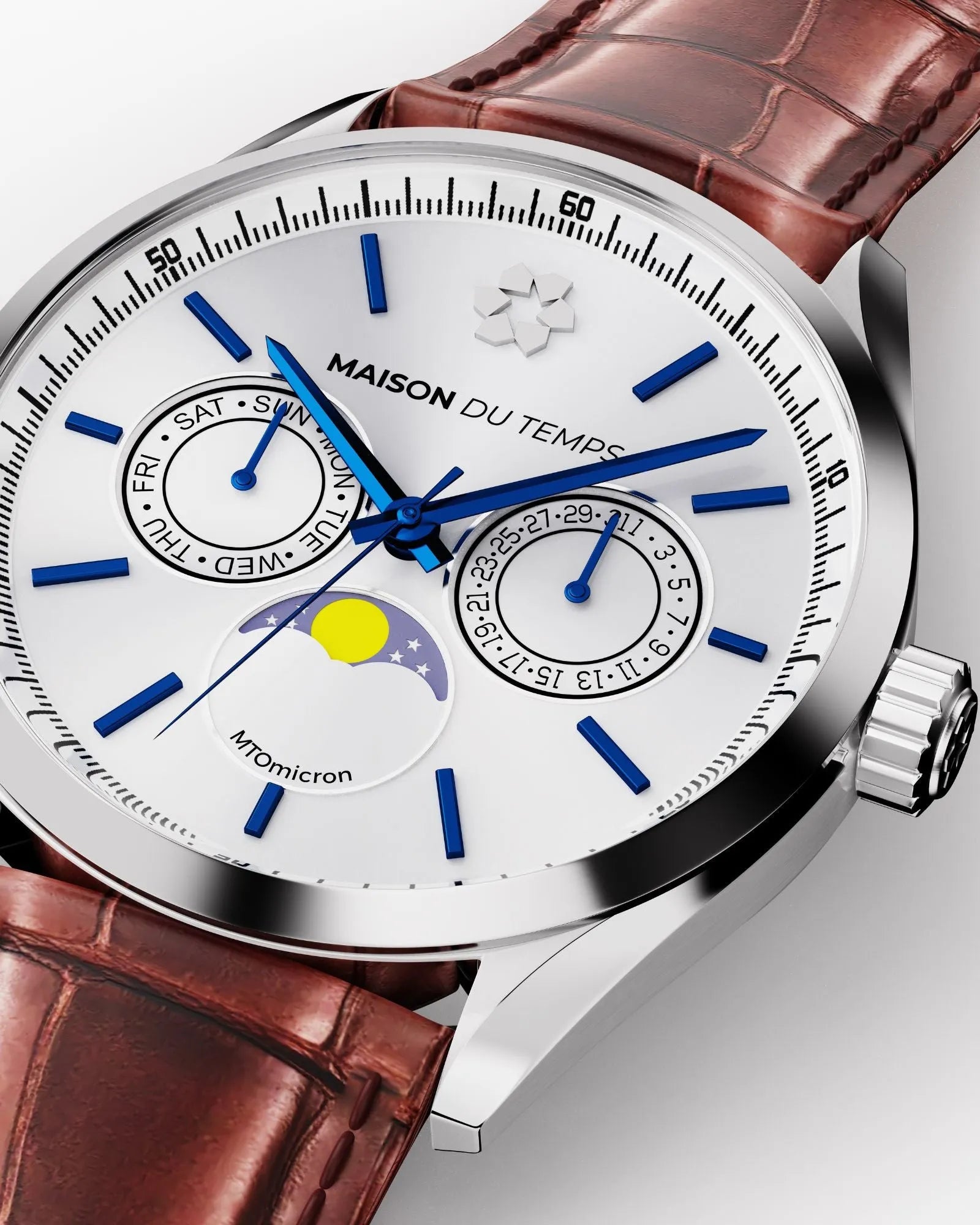 MTOmicron MoonPhase White Steel