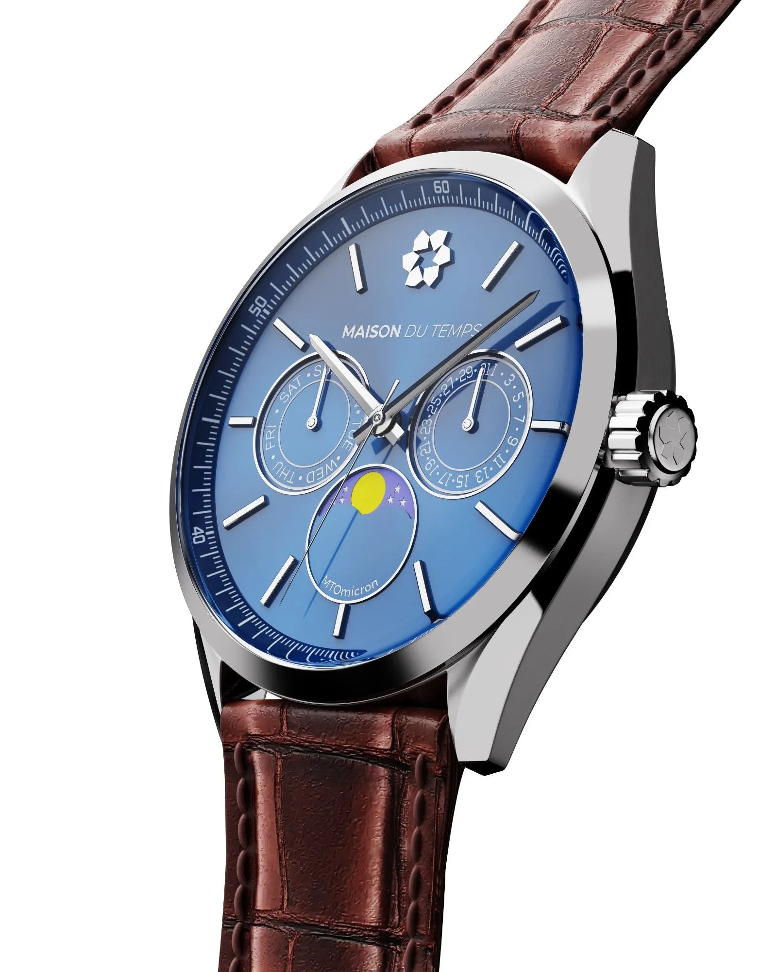 MTOmicron MoonPhase Blaues Leder Braun