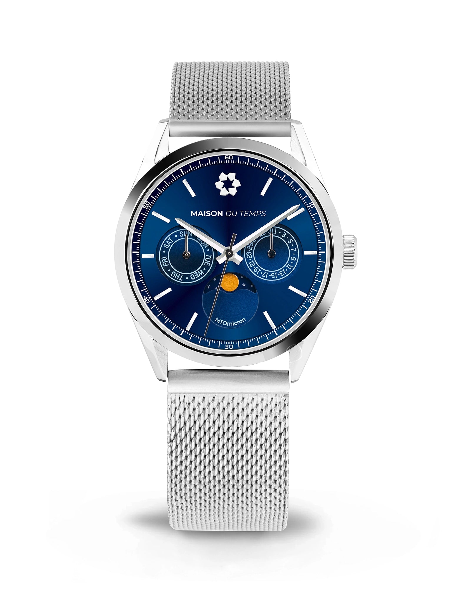 MTOmicron MoonPhase Blue Milanese Mesh