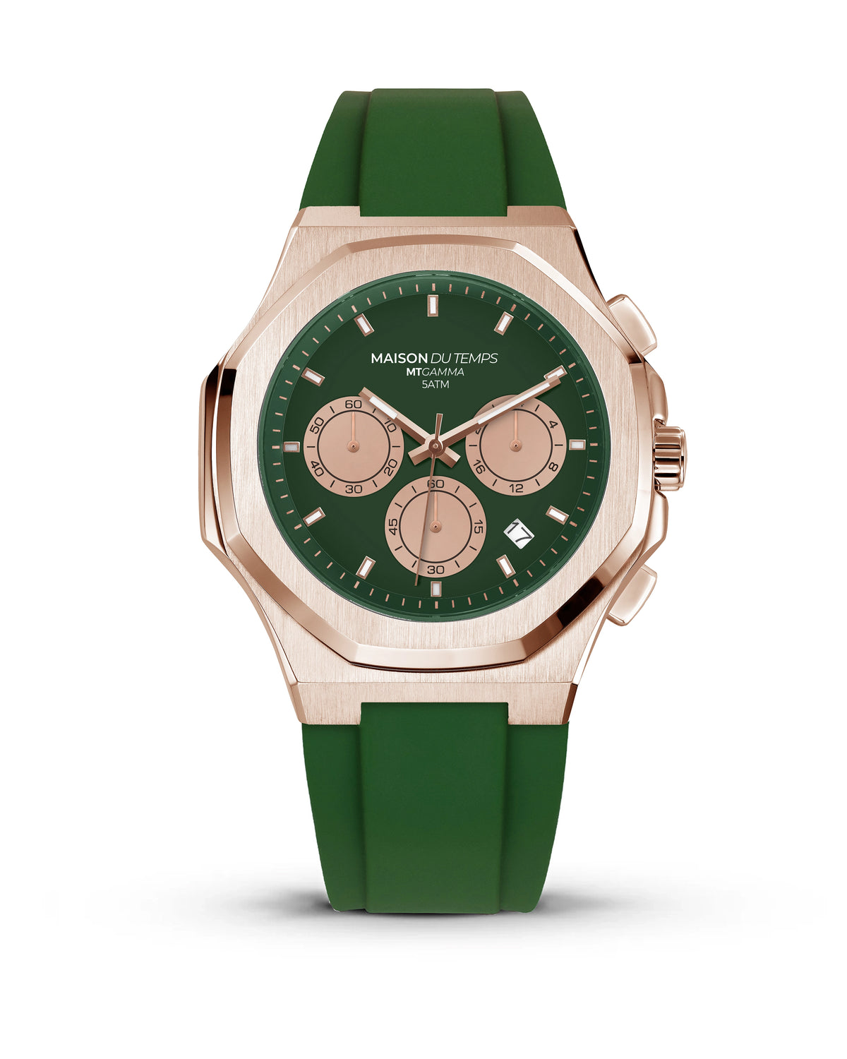 MTGamma Chronograph Green - Rose Gold Silicone Green