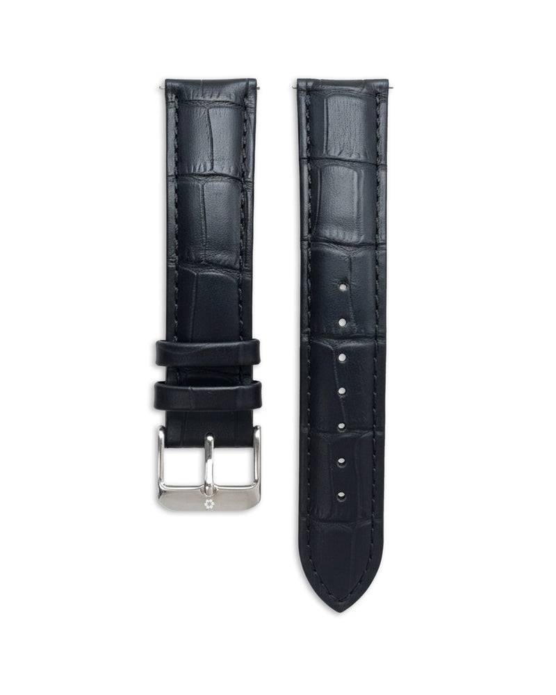 Schwarzes Lederarmband 20 mm