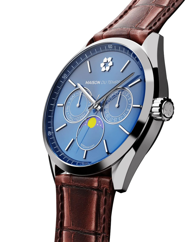 MTOmicron MoonPhase Blaues Leder Braun