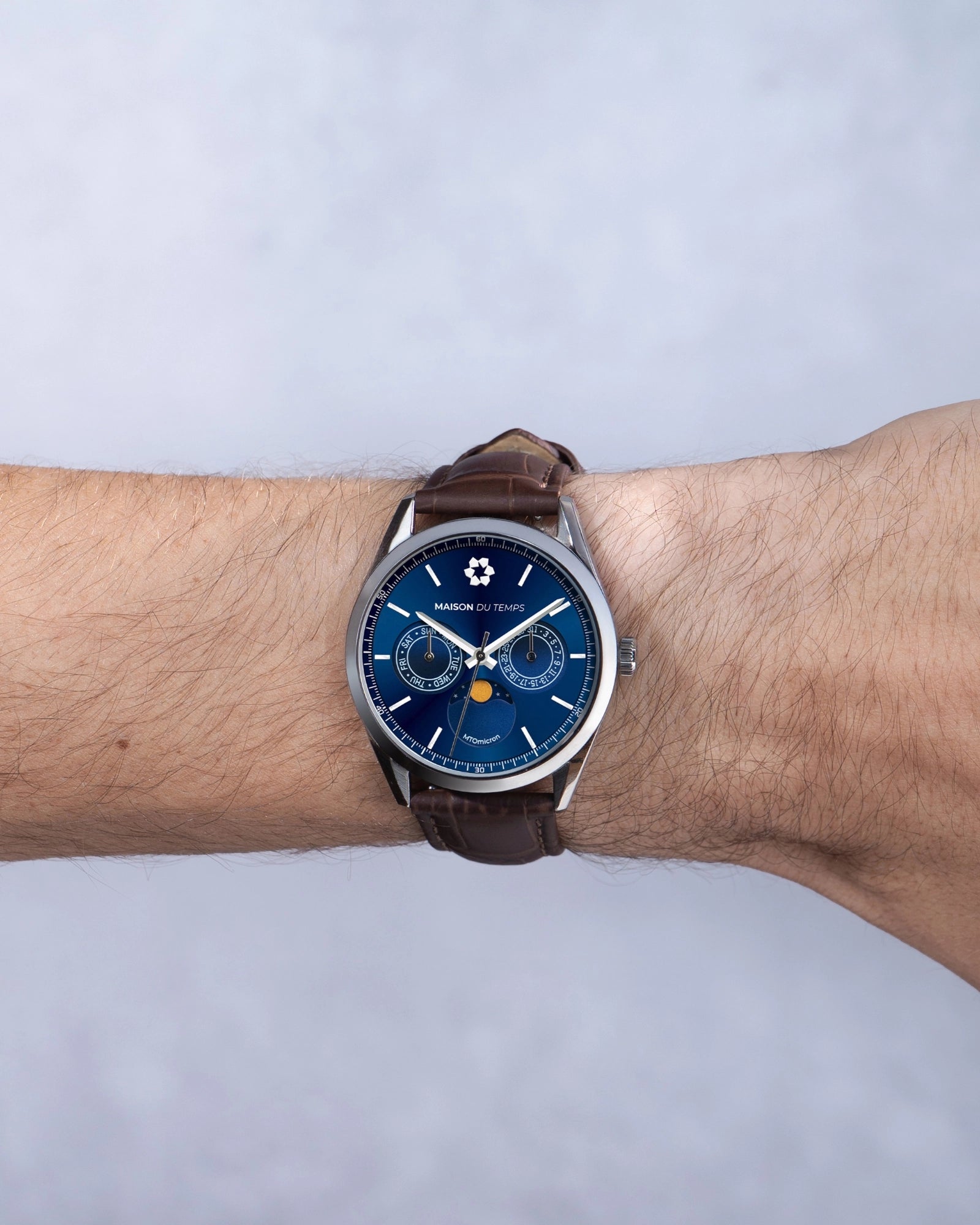 MTOmicron MoonPhase Blue Milanese Mesh