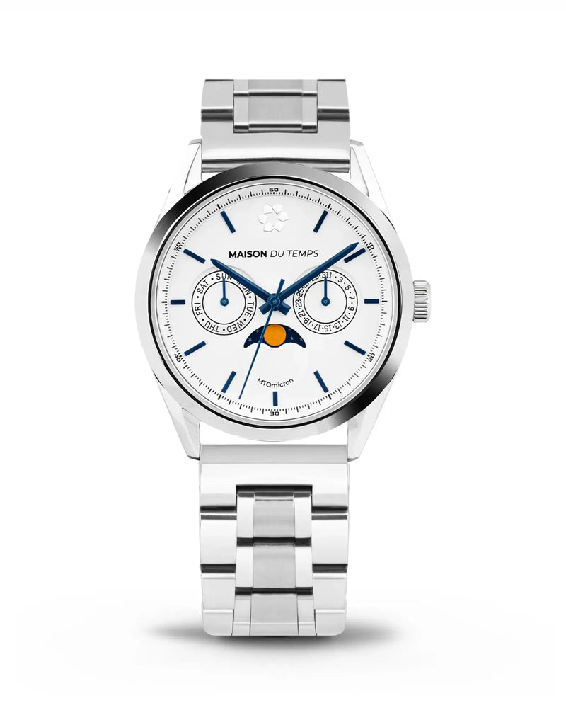 MTOmicron MoonPhase White Steel