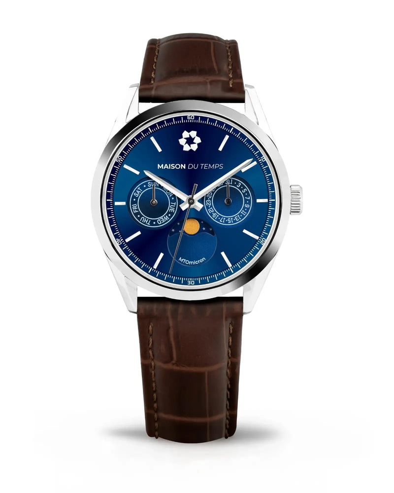 MTOmicron MoonPhase Blaues Leder Braun